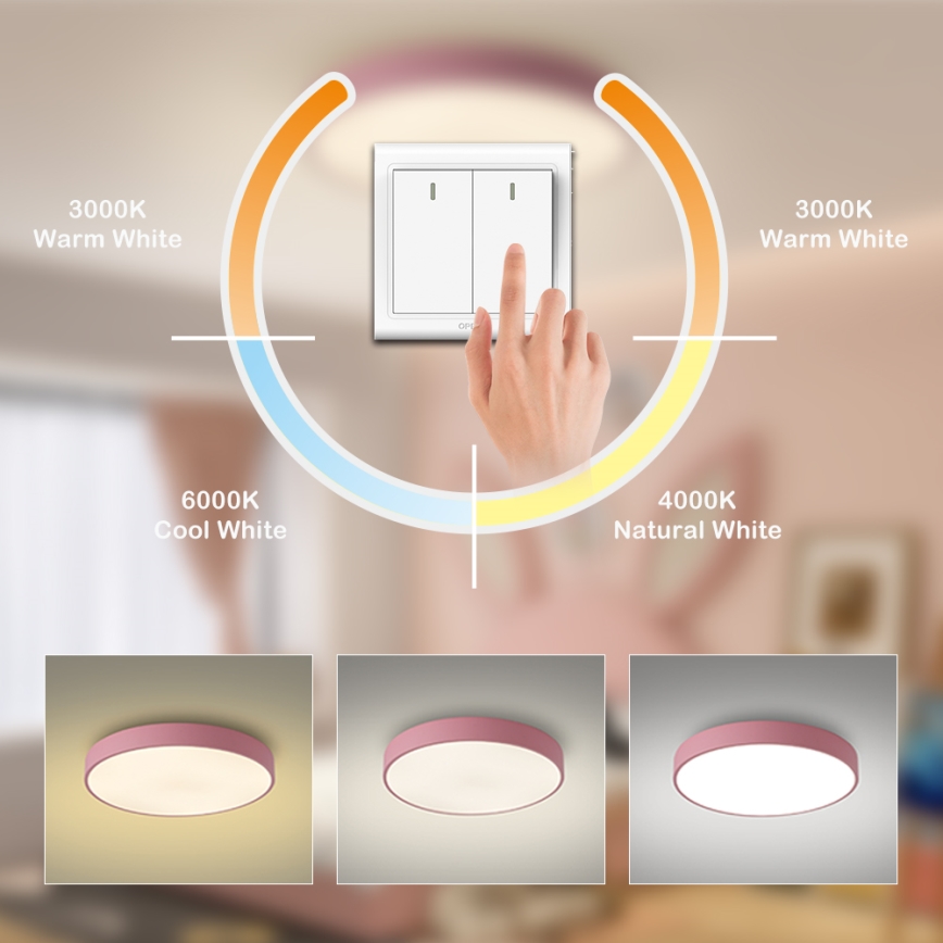 Brilagi - Plafoniera LED POOL LED/60W/230V 3000/4000/6000K Ø 60 cm rosa
