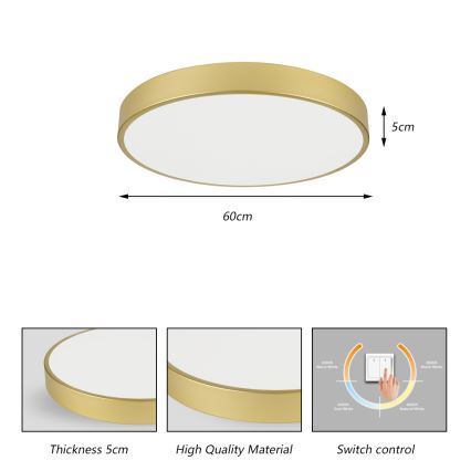Brilagi - Plafoniera LED POOL LED/60W/230V 3000/4000/6000K diam. 60 cm dorata