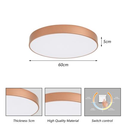 Brilagi - Plafoniera LED POOL LED/60W/230V 3000/4000/6000K Ø 60 cm colore bronzo