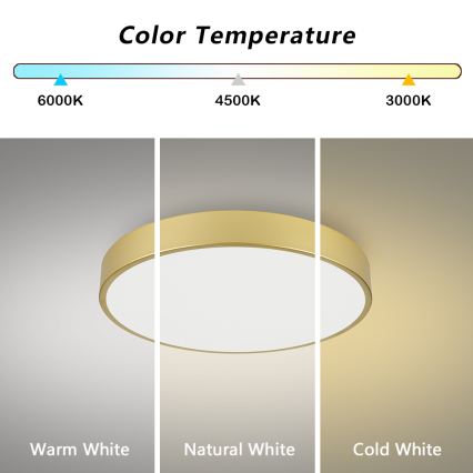 Brilagi - Plafoniera LED POOL LED/60W/230V 3000/4500/6000K Ø 60 cm dorata