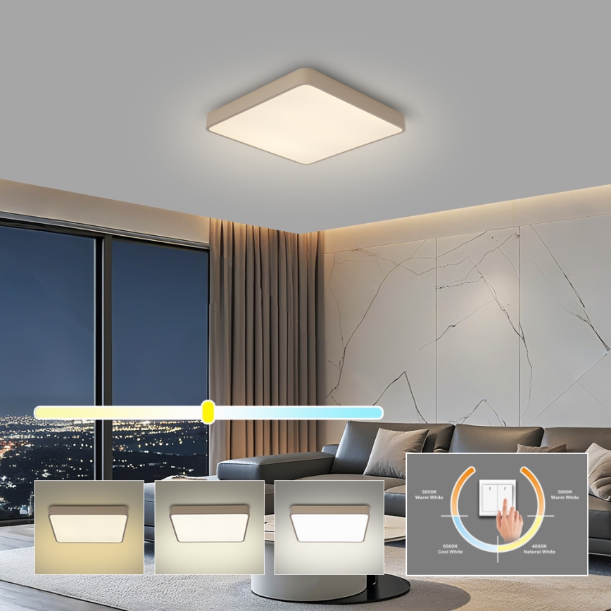 BRILAGI - Plafoniera LED POOL SQUARE LED/36W/230V 3000/4000/6000K 40x40 cm beige