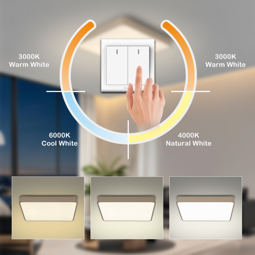 BRILAGI - Plafoniera LED POOL SQUARE LED/48W/230V 3000/4000/6000K 50x50 cm beige