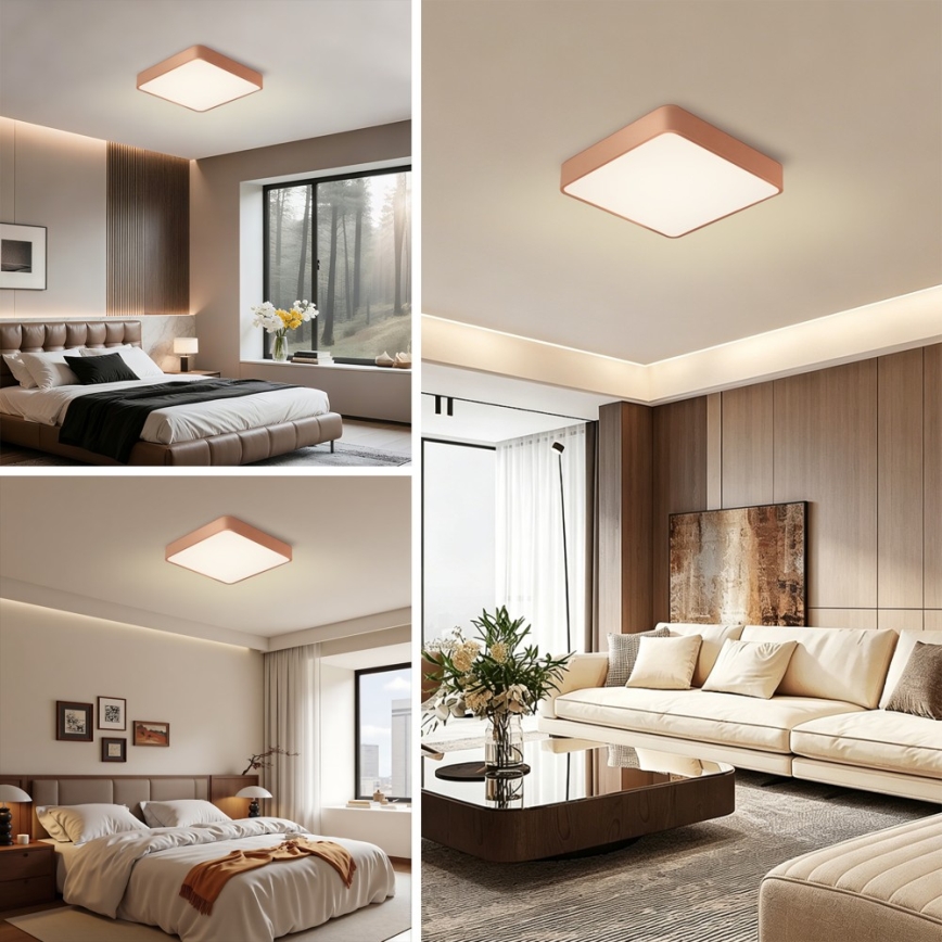 Brilagi - Plafoniera LED POOL SQUARE/48W/230V 3000/4000/6000K 50x50 cm bronzo