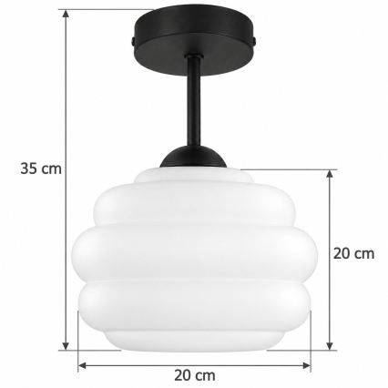 BRILAGI - Plafoniera LED RETRO GLASS 1xE27/60W/230V diametro 20 cm nero/bianco