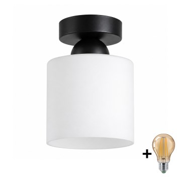 BRILAGI - plafoniera LED RETRO GLASS 1xE27/60W/230V Ø 10 cm nero/bianco