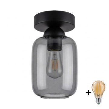 BRILAGI - Plafoniera LED RETRO GLASS 1xE27/60W/230V Ø 14 cm nero/grigio fumé