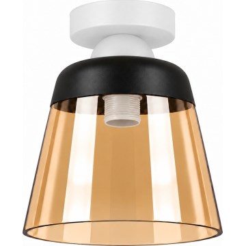 BRILAGI - Plafoniera LED RETRO GLASS 1xE27/60W/230V Ø 15,5 cm bianca/beige fumé