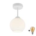 BRILAGI - Plafoniera LED RETRO GLASS 1xE27/60W/230V Ø 15 cm bianca