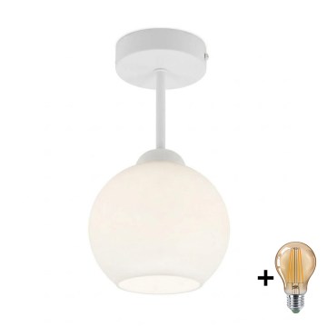 BRILAGI - Plafoniera LED RETRO GLASS 1xE27/60W/230V Ø 15 cm bianca