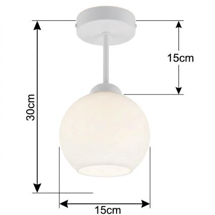 BRILAGI - Plafoniera LED RETRO GLASS 1xE27/60W/230V Ø 15 cm bianca