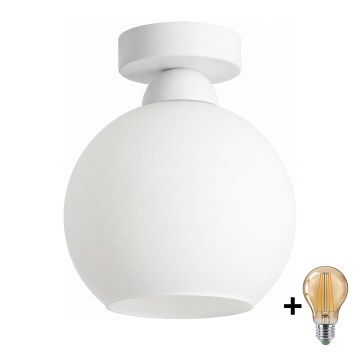 BRILAGI - Plafoniera LED RETRO GLASS 1xE27/60W/230V Ø 15 cm bianca