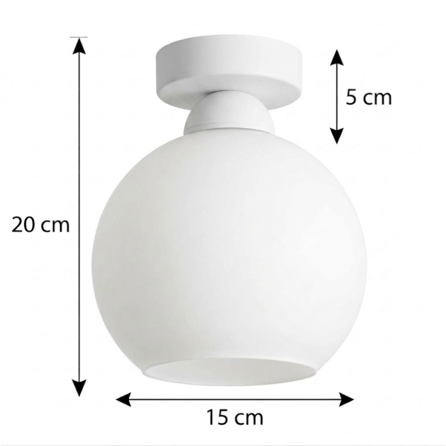 BRILAGI - Plafoniera LED RETRO GLASS 1xE27/60W/230V Ø 15 cm bianca