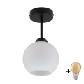 BRILAGI - Plafoniera LED RETRO GLASS 1xE27/60W/230V Ø 15 cm nero/bianco