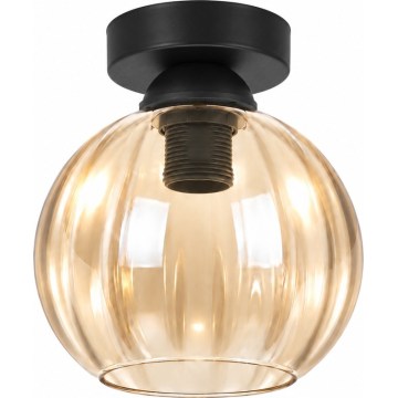 BRILAGI - Plafoniera LED RETRO GLASS 1xE27/60W/230V Ø 18 cm nero/beige fumé