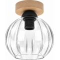 BRILAGI - Plafoniera LED RETRO GLASS 1xE27/60W/230V Ø 18 cm rovere/trasparente