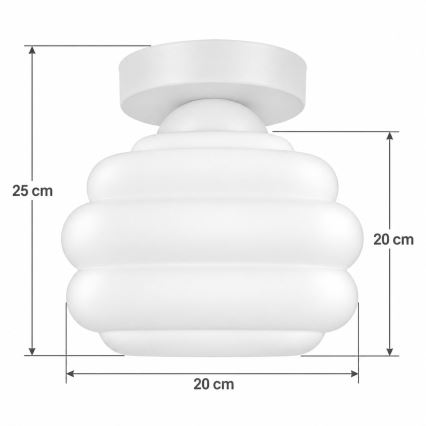 BRILAGI - Plafoniera LED RETRO GLASS 1xE27/60W/230V Ø 20 cm bianco/bianco