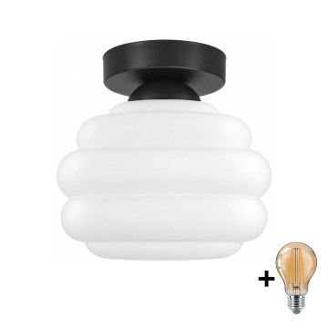 BRILAGI - Plafoniera LED RETRO GLASS 1xE27/60W/230V Ø 20 cm nero/bianco