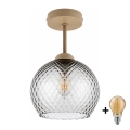 BRILAGI - Plafoniera LED RETRO GLASS 1xE27/60W/230V Ø 25 cm beige/grigio fumé
