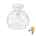 BRILAGI - Plafoniera LED RETRO GLASS 1xE27/60W/230V Ø 25 cm bianca/trasparente