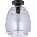 BRILAGI - Plafoniera LED RETRO GLASS 1xE27/60W/230V Ø 26 cm nero/grigio fumé
