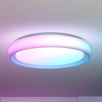 Brilagi - Plafoniera LED RGB dimmerabile FLOCO LED/30W/230V Ø 39,5 cm 3000-6500K Wi-Fi Tuya + LED/6W + telecomando