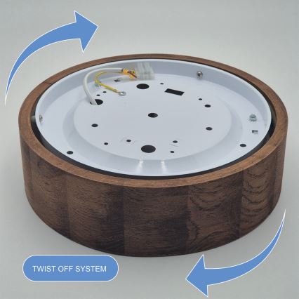 Brilagi - Plafoniera LED RGBW dimmerabile CARVALHO 1xE27/15W/230V 2700-6500K Wi-Fi rovere Ø 27,5 cm