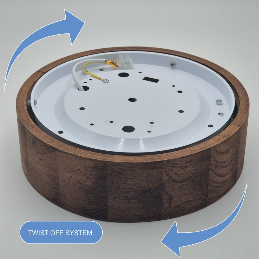 Brilagi - Plafoniera LED RGBW dimmerabile CARVALHO 1xE27/15W/230V 2700-6500K Wi-Fi rovere Ø 27,5 cm