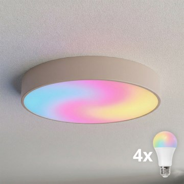 BRILAGI - Plafoniera LED RGBW dimmerabile CLARE 4xE27/12W/230V 2700-6500K Ø 50 cm beige