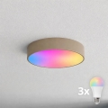 BRILAGI - Plafoniera LED RGBW dimmerabile per bagno CLARE 3xE27/12W/230V 2700-6500K Ø 40 cm IP54 beige