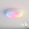 Brilagi - Plafoniera LED RGBW dimmerabile per bagno CLARE 3xE27/9W/230V 2700-6500K Ø 40 cm IP54 Wi‑Fi bianca