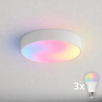 Brilagi - Plafoniera LED RGBW dimmerabile per bagno CLARE 3xE27/9W/230V 2700-6500K Ø 40 cm IP54 Wi‑Fi bianca