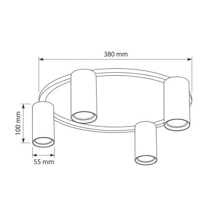 Brilagi - Plafoniera LED RGBW dimmerabile SELE 4xGU10/6,5W/230V 2700-6500K bianco