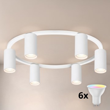 Brilagi - Plafoniera LED RGBW dimmerabile SELE 6xGU10/6,5W/230V 2700-6500K bianco + telecomando