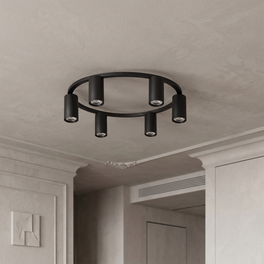 Brilagi - LED RGBW Plafoniera dimmerabile SELE 6xGU10/6,5W/230V 2700-6500K nero + telecomando