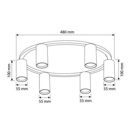 Brilagi - LED RGBW Plafoniera dimmerabile SELE 6xGU10/6,5W/230V 2700-6500K nero + telecomando