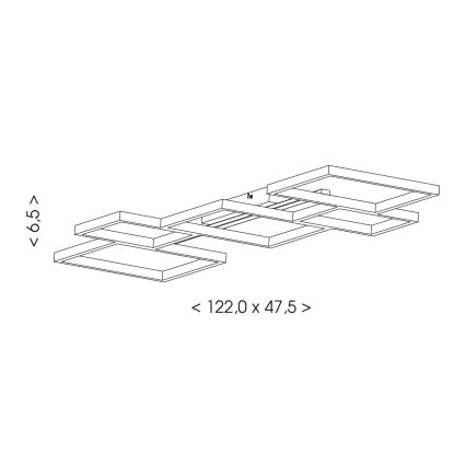 Brilagi - Plafoniera LED SHIFT LED/42W/230V 4000K 47,5x122 cm nera