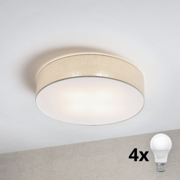 Brilagi - Plafoniera LED SIRIJA 4xE27/15W/230V Ø 60 cm colore crema