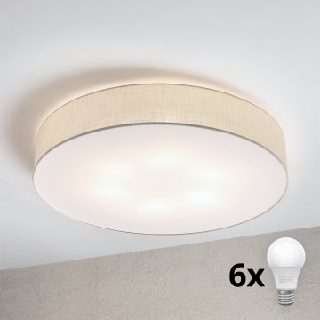 Brilagi - Plafoniera LED SIRIJA, 6x E27 (max. 60 W), 230 V, Ø 80 cm, colore crema