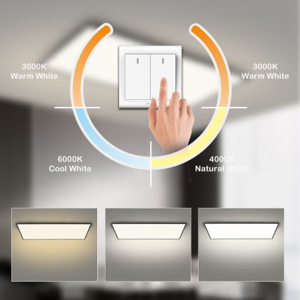 Brilagi - Plafoniera LED SLIMFRAME LED/80W/230V 120x60 cm 3000/4000/6000K nera