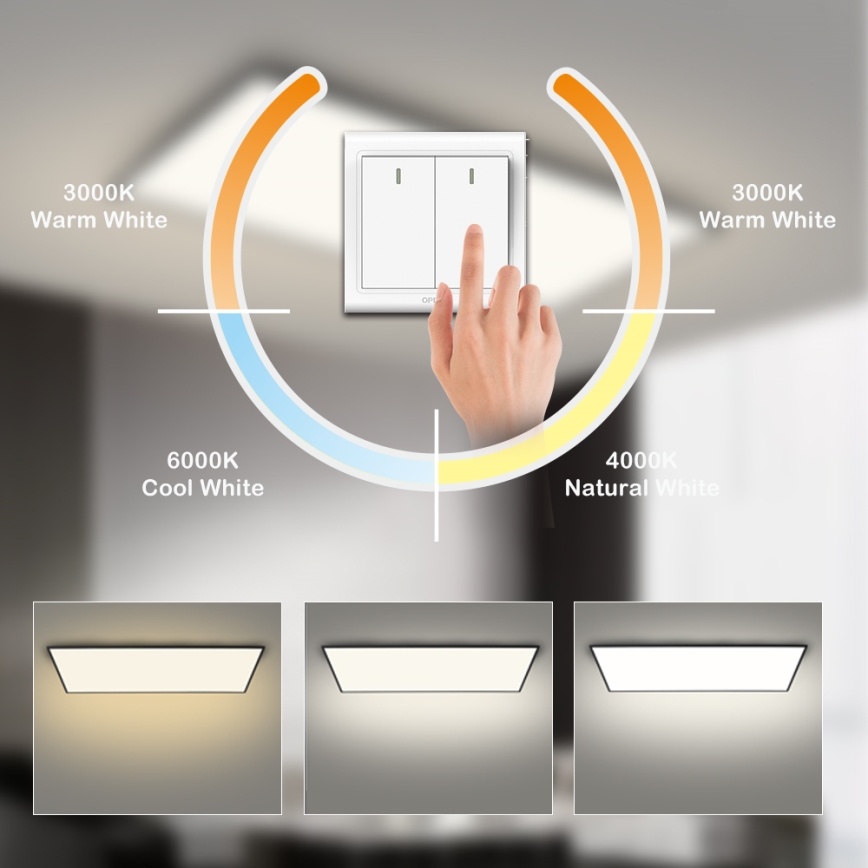 Brilagi - Plafoniera LED SLIMFRAME LED/80W/230V 120x60 cm 3000/4000/6000K nera