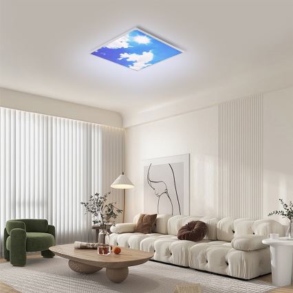 Brilagi - Plafoniera LED SLIMFRAME SKY LED/58W/230V 60x60 cm argento/blu