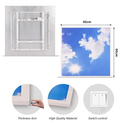 Brilagi - Plafoniera LED SLIMFRAME SKY LED/58W/230V 60x60 cm argento/blu