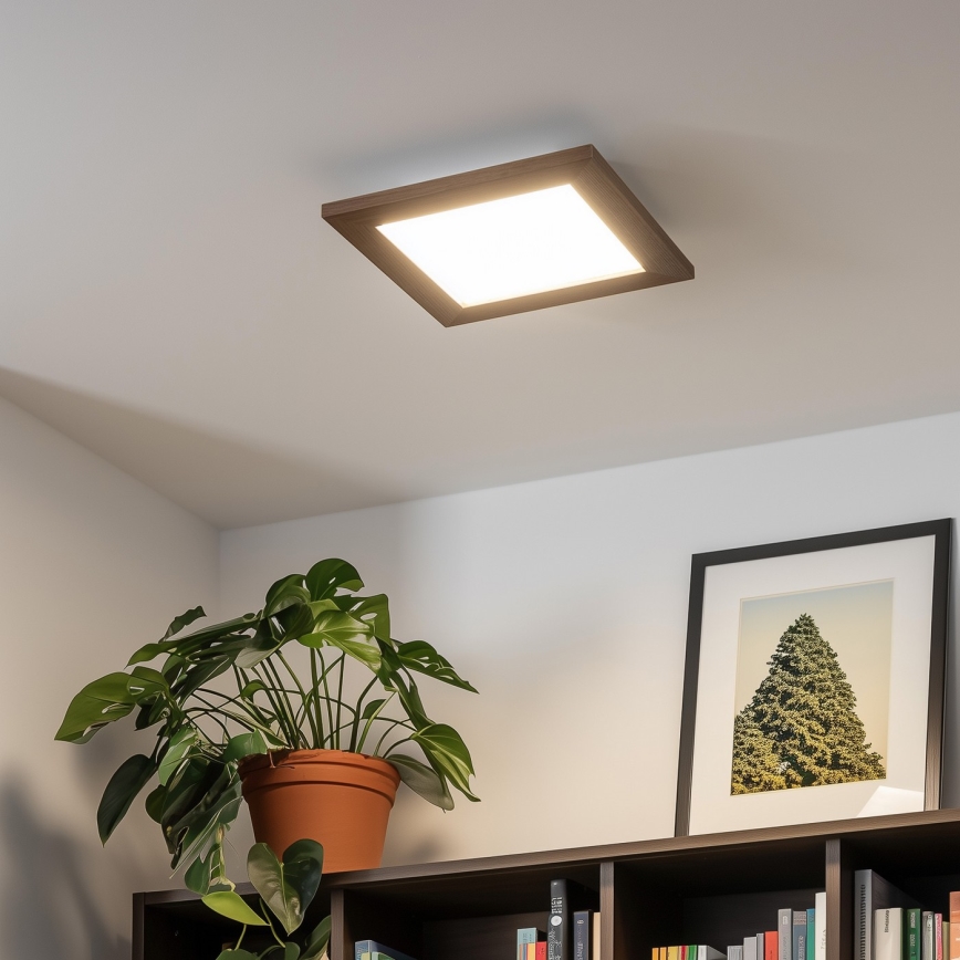 Brilagi - Plafoniera LED SLIMFRAME WOOD LED/25W/230V 34x34 cm marrone scuro