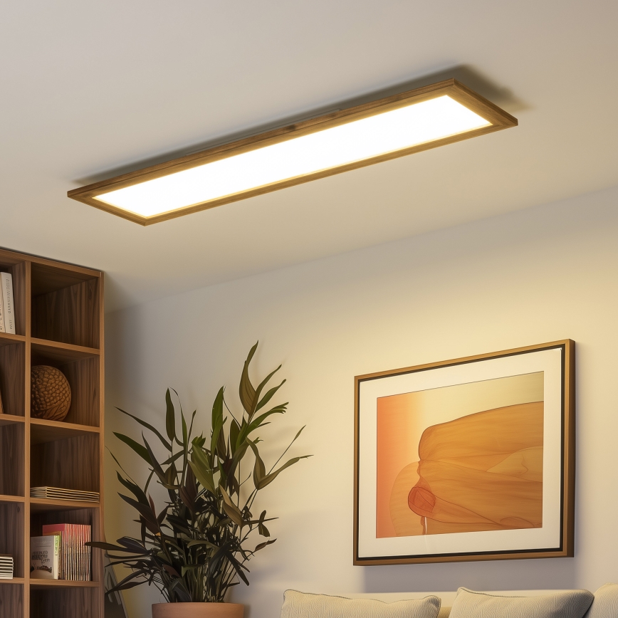 Brilagi - Plafoniera LED SLIMFRAME WOOD LED/58W/230V 124x34 cm marrone