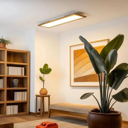 Brilagi - Plafoniera LED SLIMFRAME WOOD LED/58W/230V 124x34 cm marrone
