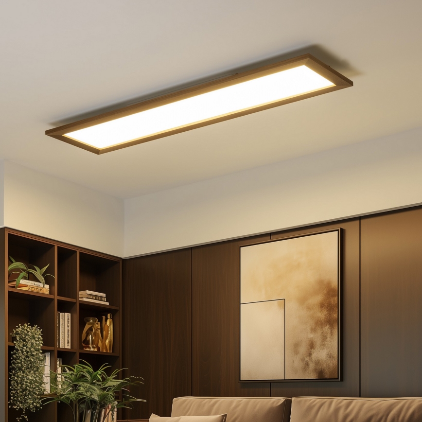 Brilagi - Plafoniera LED SLIMFRAME WOOD LED/58W/230V 124x34 cm marrone scuro