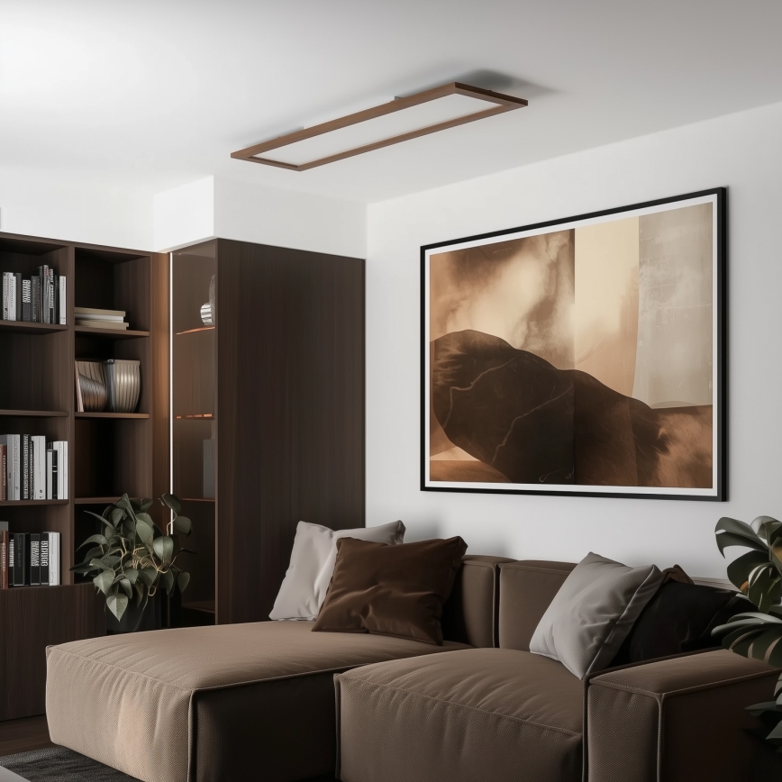 Brilagi - Plafoniera LED SLIMFRAME WOOD LED/58W/230V 124x34 cm marrone scuro