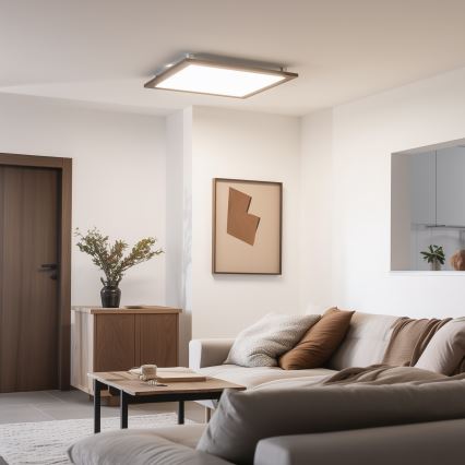 Brilagi - Plafoniera LED SLIMFRAME WOOD LED/58W/230V 64x64 cm marrone scuro