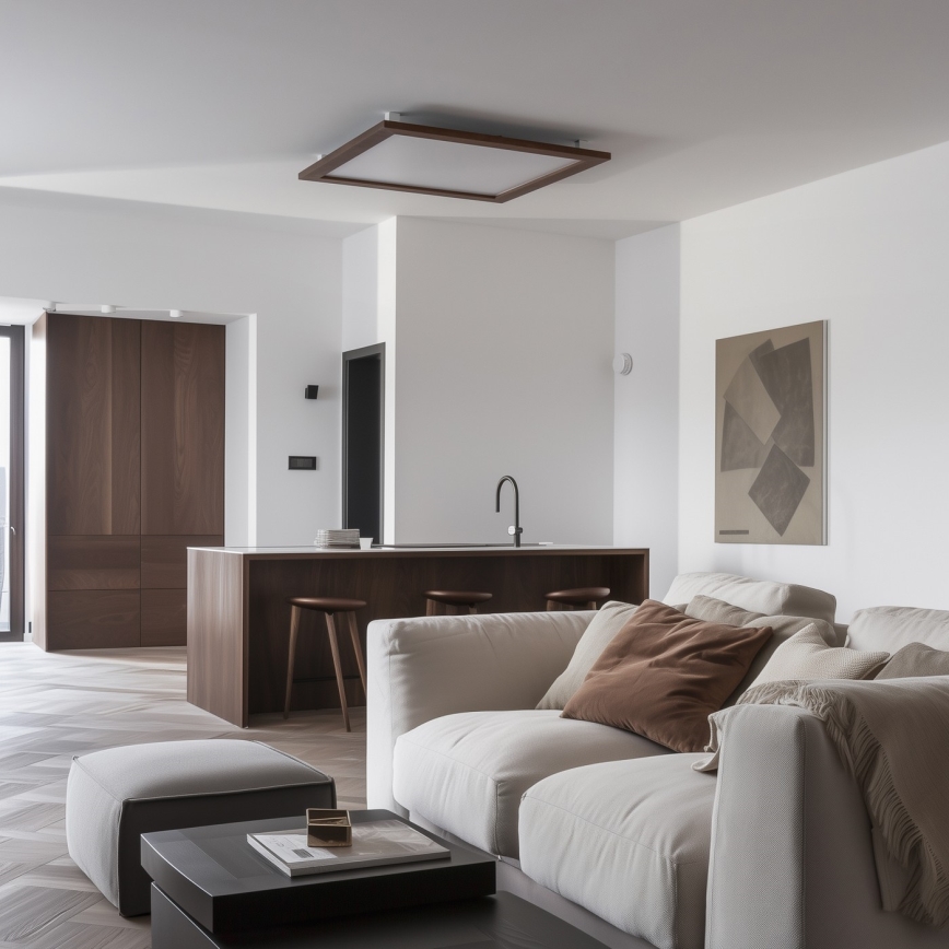 Brilagi - Plafoniera LED SLIMFRAME WOOD LED/58W/230V 64x64 cm marrone scuro