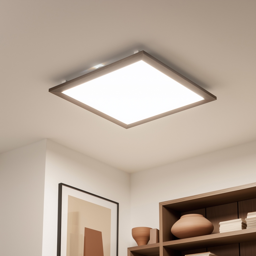 Brilagi - Plafoniera LED SLIMFRAME WOOD LED/58W/230V 64x64 cm marrone scuro